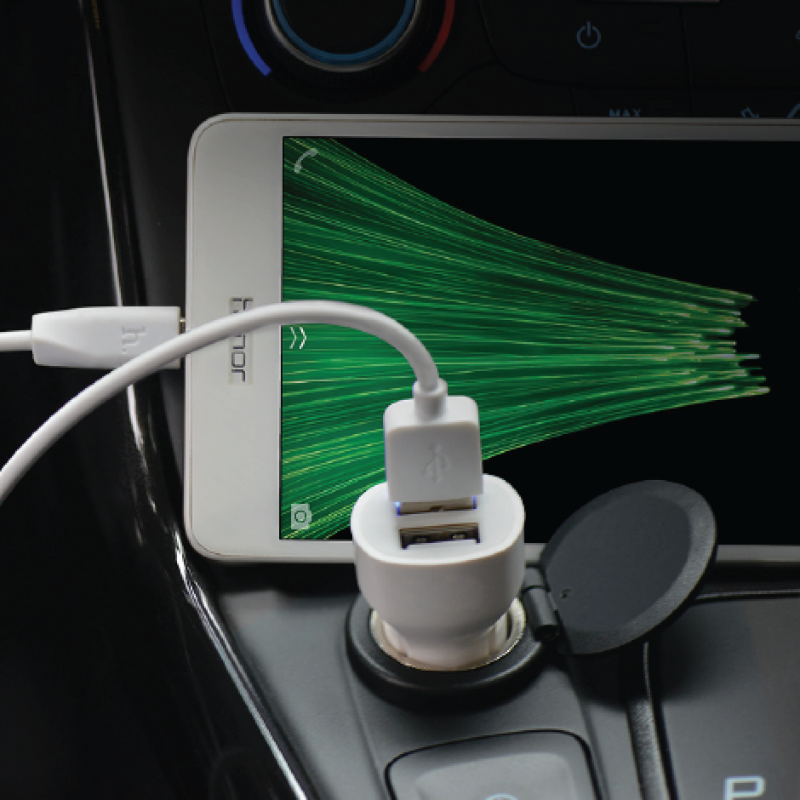 HOCO Z2A DUAL USB CAR CHARGER + CABLE (MICRO USB)